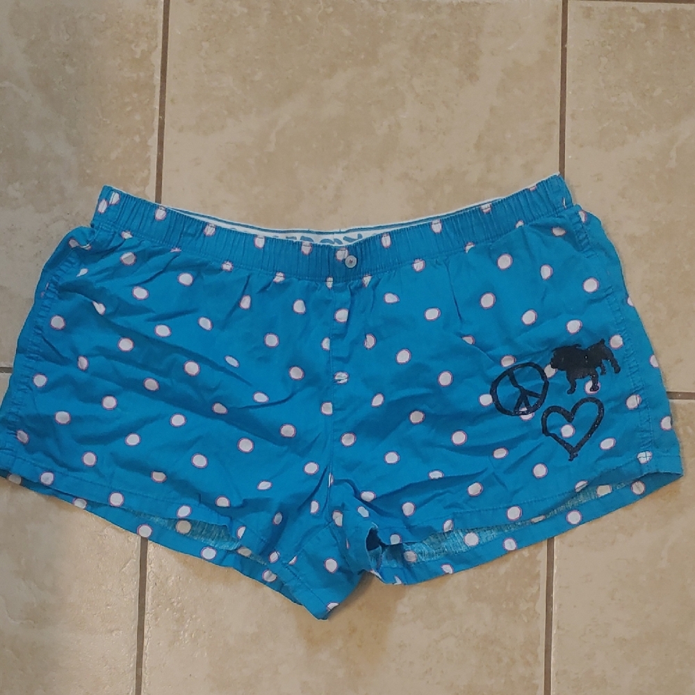 VTG Aeropostale Blue Polka Dot Sleep Shorts Women's Size S